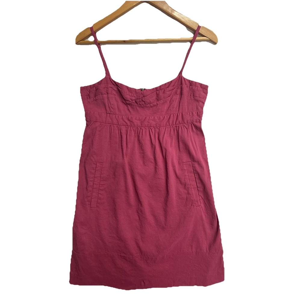 Theory‎ Ambrosa Linen Blend Pink Sleeveless Dress Women's Size 8 Pockets Strappy